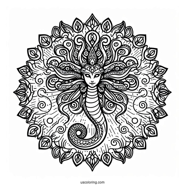 Medusa Coloring Page Snake Mandala