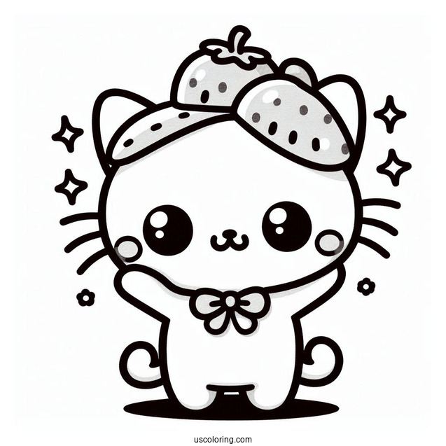 Sanrio Coloring Pages Of Badtz Maru With Arms Up