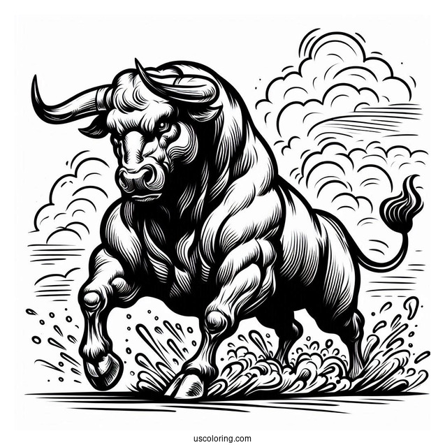 Coloring Sheet Of Raging Bull