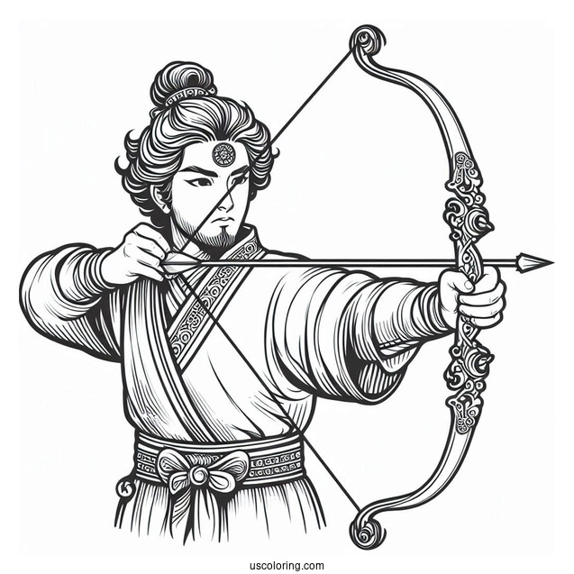 Man In Olympics Coloring Page Of Archery Competition