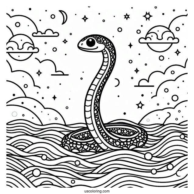 Sea Snake Swimming In Ocean