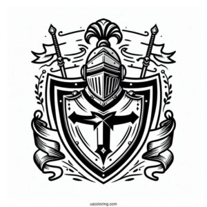 Outline Of Crusader Knight_s Shield