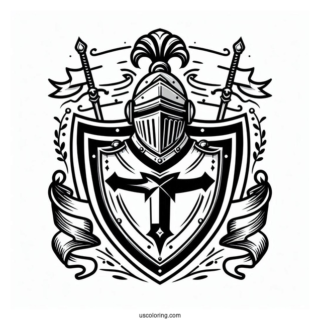 Outline Of Crusader Knight_s Shield