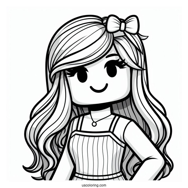 Girl Roblox Character Coloring Page