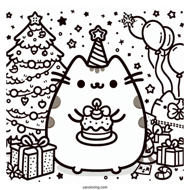 Pusheen Having a Party On NYE