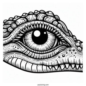 Coloring Page Of a Crocodile Eye