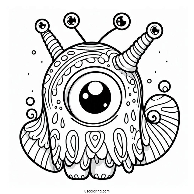 Cute Bowgart From My Singing Monsters Coloring Page For Kids
