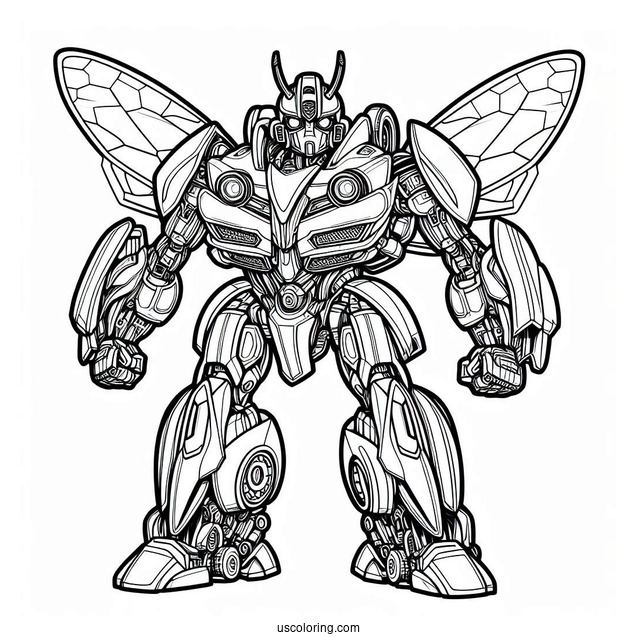 Realistic Autobot Bumblebee Coloring Page