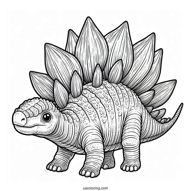 Realistic Stegosaurus Coloring Page
