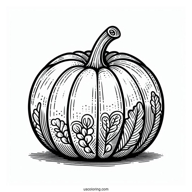 Small Simple Pumpkin Coloring Page Template