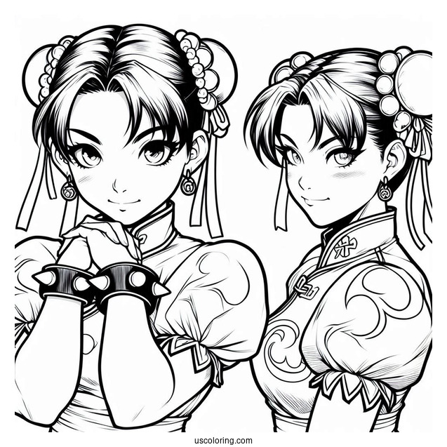 Street Fighter Coloring Page Of Pretty Chun Li For Kids