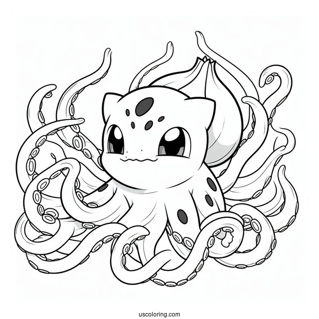 Bulbasaur Coloring Page Using Tentacles