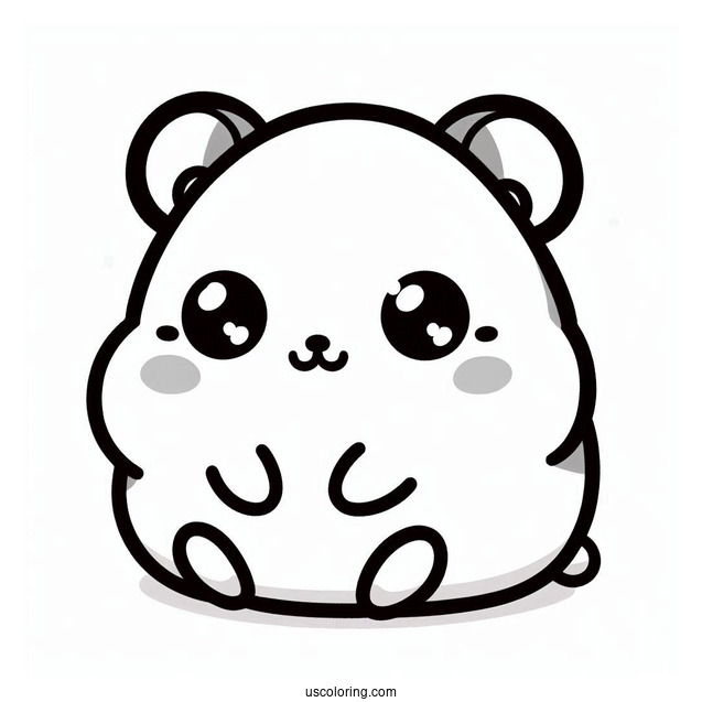 Kawaii Chubby Hamster Coloring Sheet