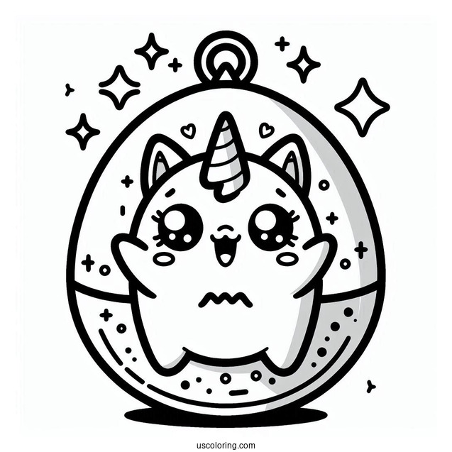 Mametchi Inside The Tamagotchi Coloring Page For Kids