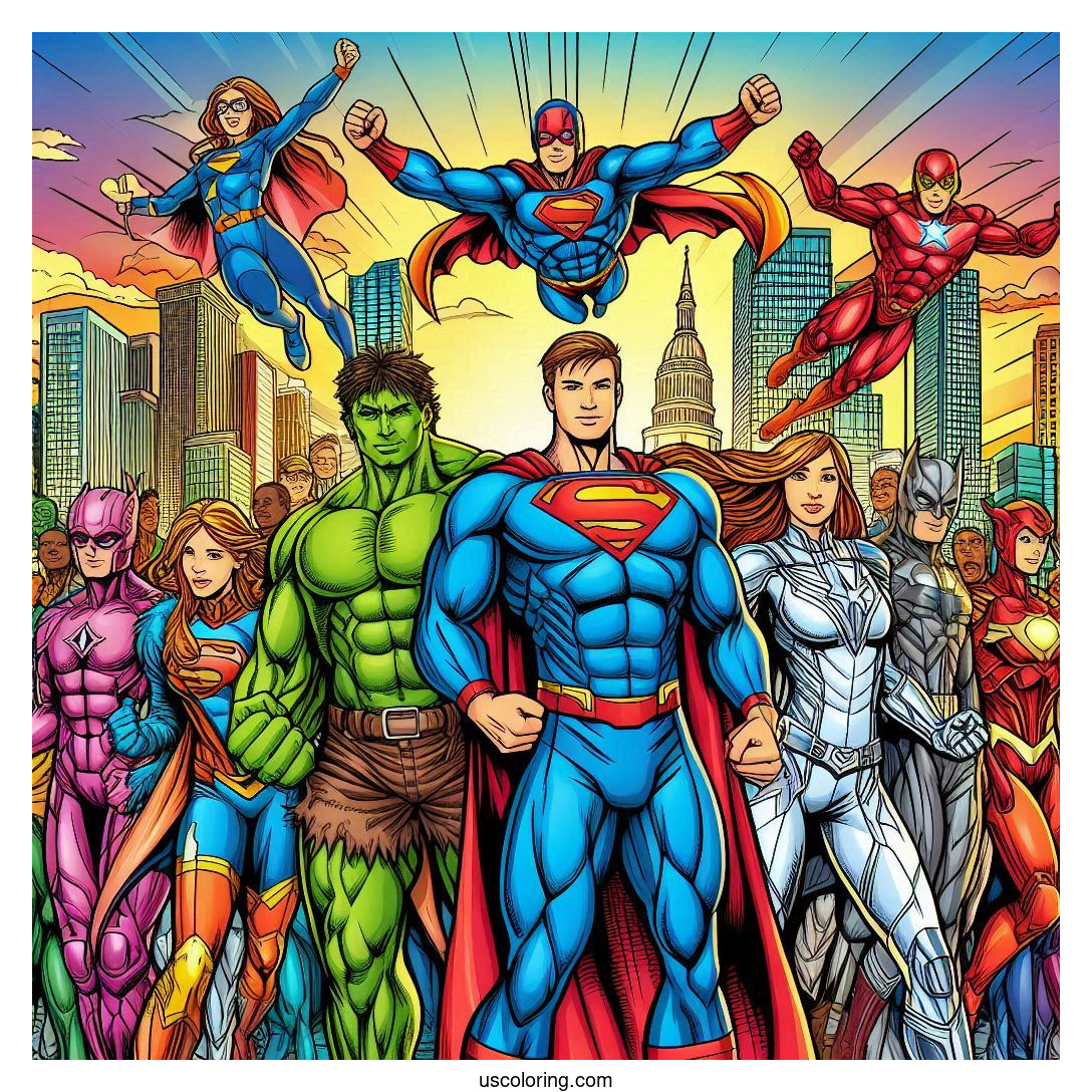 Justice League coloring pages feature image
