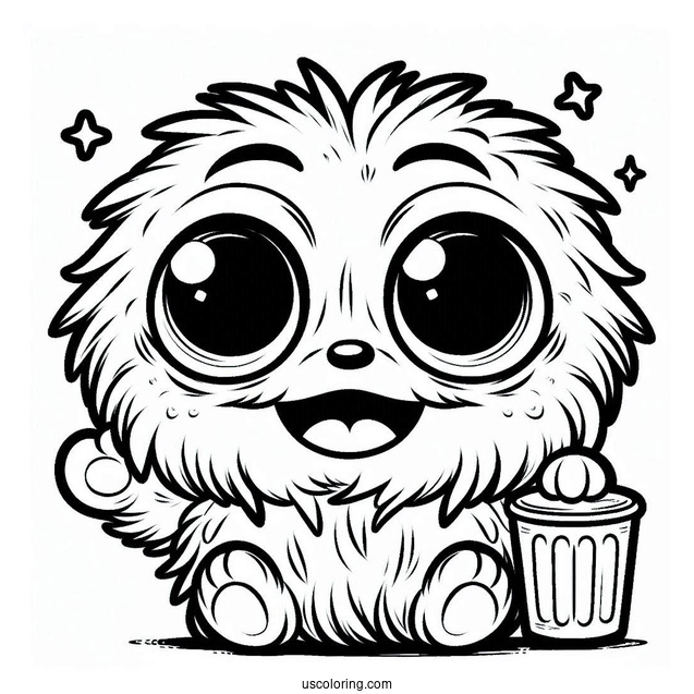 Kawaii Oscar The Grouch Coloring Sheet