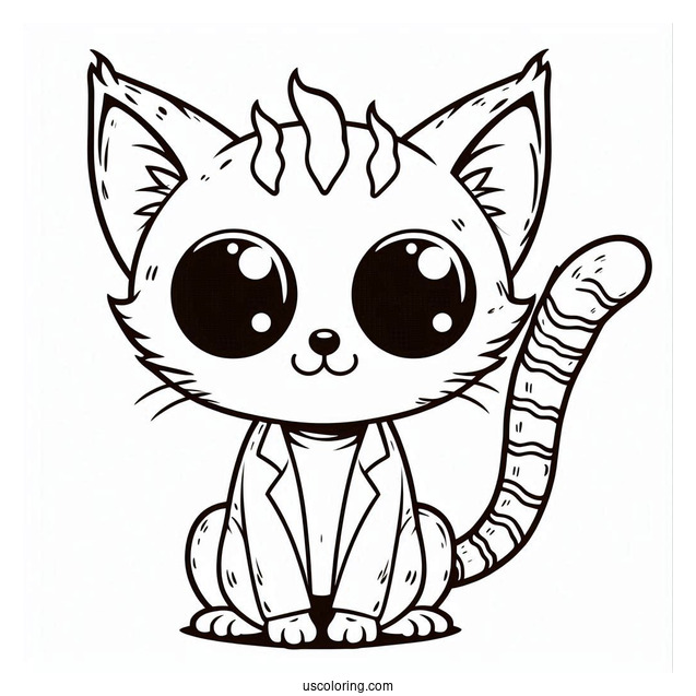 Wild Alien Cat Squanchy Rick and Morty Coloring Page