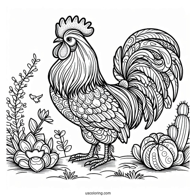 Brahma Chicken Coloring Page