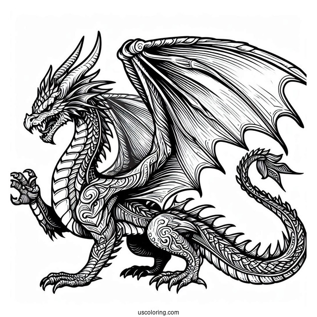 Mythical Dragon Coloring Sheet