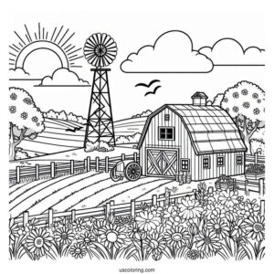 Farm Fields To Color