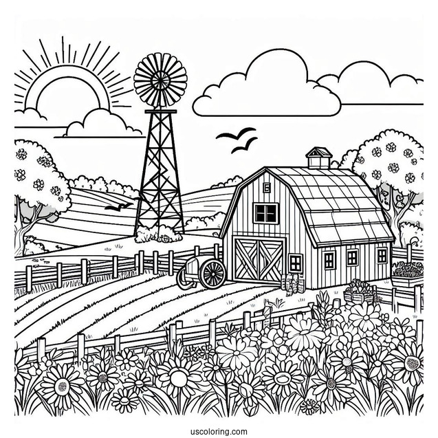 Farm Fields To Color