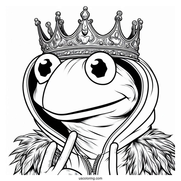 Muppets Coloring Page Of Pepe The King Prawn In A Hoodie