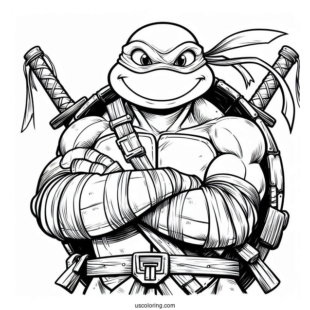 Ninja Turtles Coloring Page Of Young Donatello Smiling