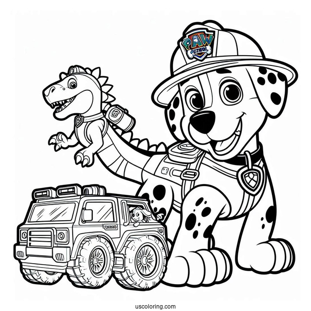 Paw Patrol Dino Rescue Coloring Page
