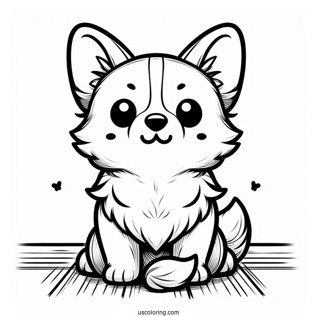 Back View Of Cute Corgi