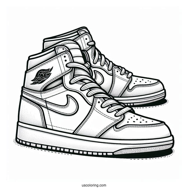 Coloring Sheet Of Air Jordan 1 Retro Mid
