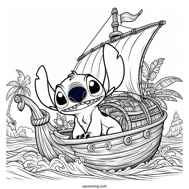 Lilo & Stitch Coloring Page Of Detailed Jumba's Ship