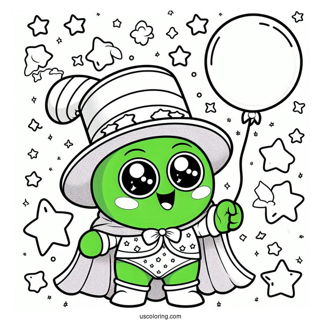Dazzled Chibi Hulk Coloring Page In A Starry Sky For Preschoolers