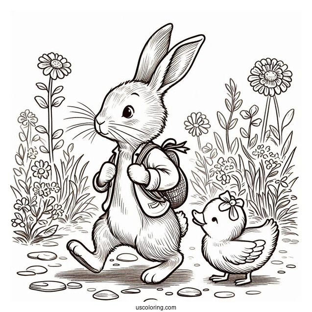 Peter Rabbit Coloring Page Of Jemima Puddle Duck Walking With Mark Huckerby