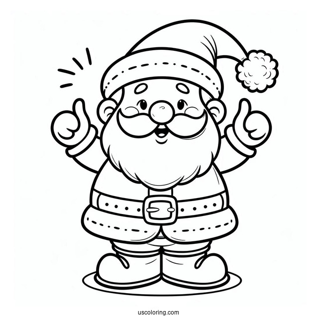 Easy Outline Of Jolly Santa To Color