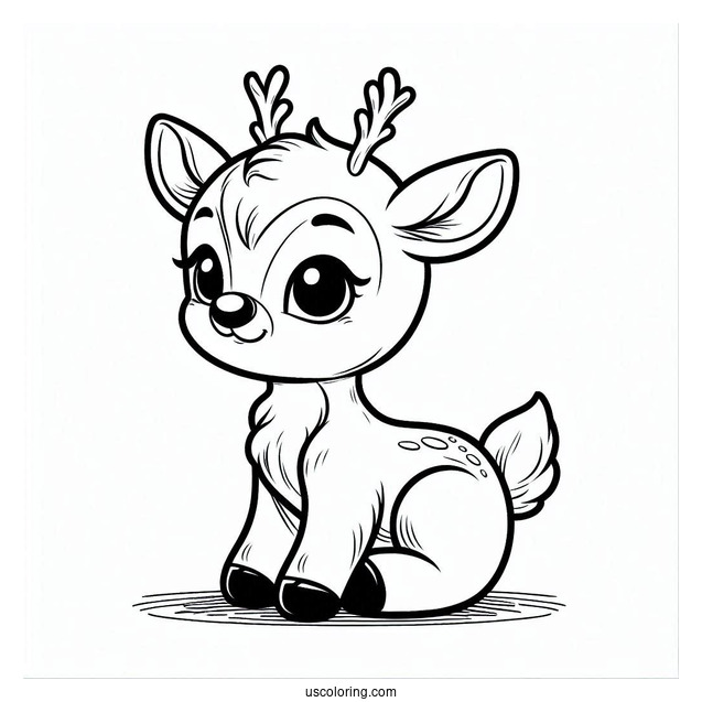 Baby Rudolph Coloring Page The Red Nosed Reindeer