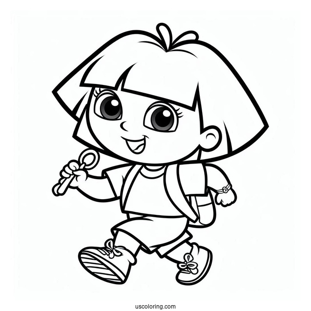 Simple Outline Of Dora For Preschoolers To Color
