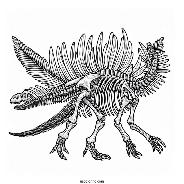 Spinosaurus Coloring Page Skeleton