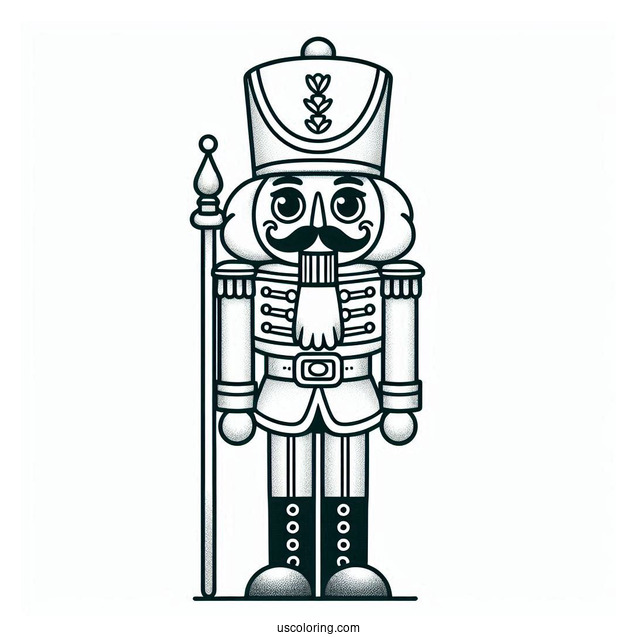 Nutcracker Coloring Page Guard With Simple Details For Kids