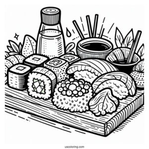 Coloring Page Of Sushi