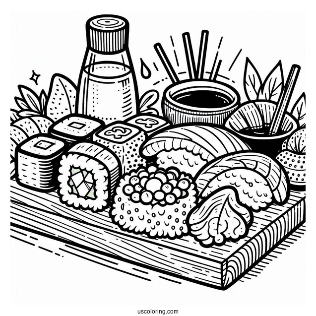 Coloring Page Of Sushi