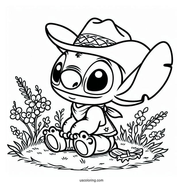 Cowboy Coloring Page Of Cowboy Stitch For Preschoolers