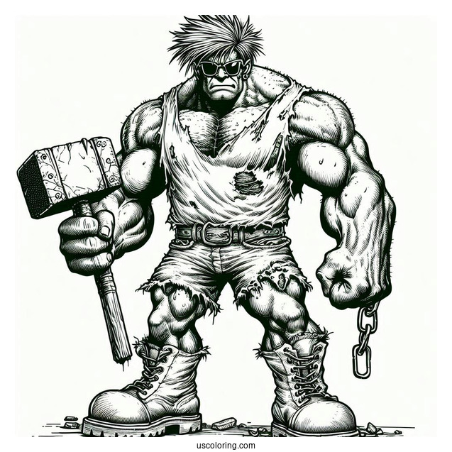 Vintage Incredible Hulk Coloring In