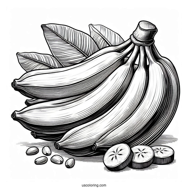 Cavendish Bananas Coloring Page