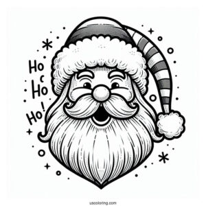 Ho Ho Ho Santa Coloring Page For Kids
