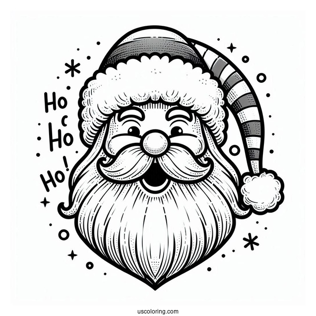 Ho Ho Ho Santa Coloring Page For Kids