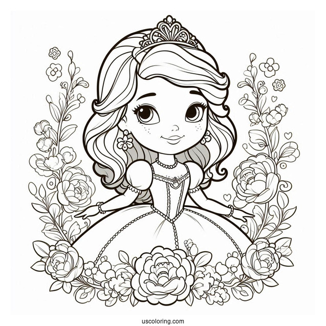 Sofia The First Coloring Page Of Having Fun With Gwen