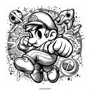 Detailed Super Smash Bros Coloring Page Poster