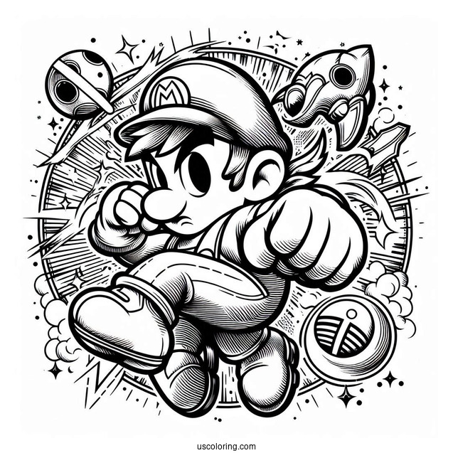 Detailed Super Smash Bros Coloring Page Poster