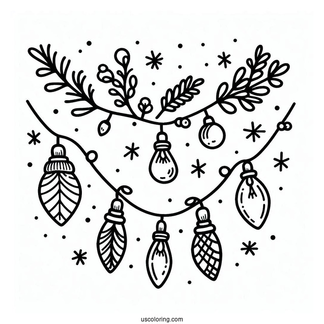 Easy To Color Christmas Lights