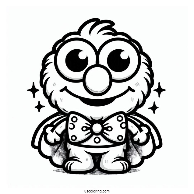 Chibi Elmo Coloring Page For Preschoolers